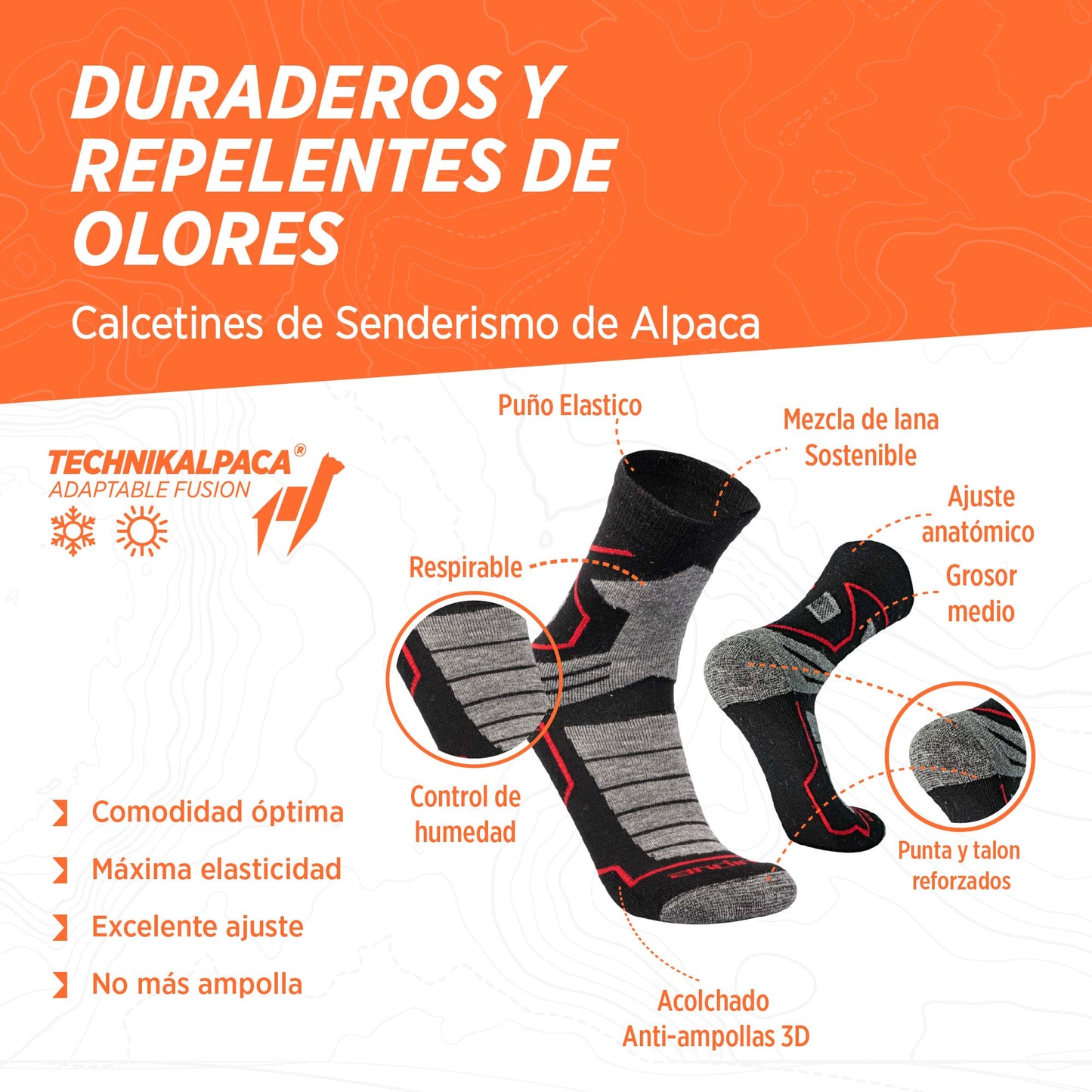 VECTOR Calcetines Térmicos Merino, Alpaca Premium y Bambu