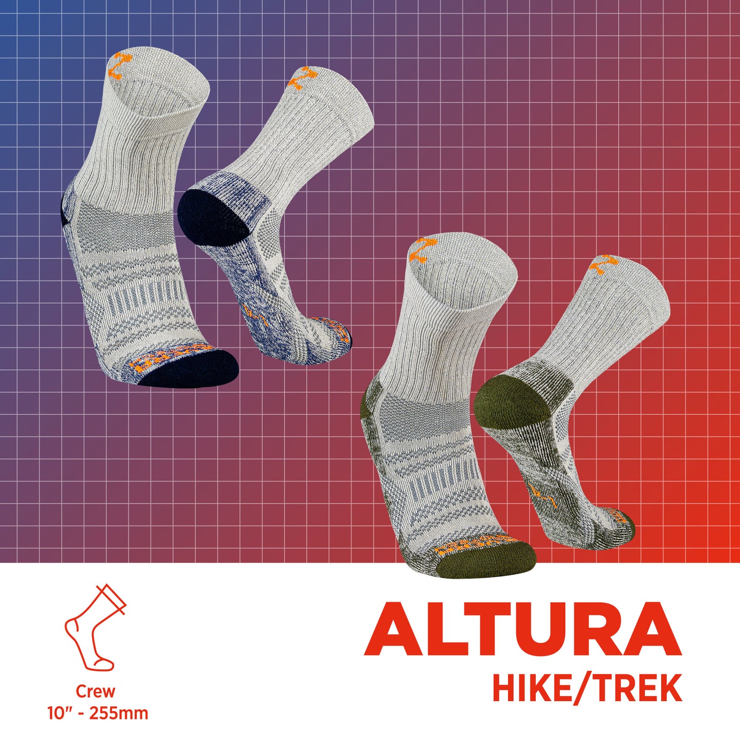 Calcetines ALTURA 2Pack de Algodón Pima Peruano para Trekking Running y Deportes