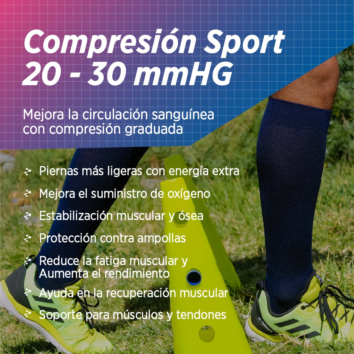 ENDURA Calcetines de Compresion 20-30 mmHg