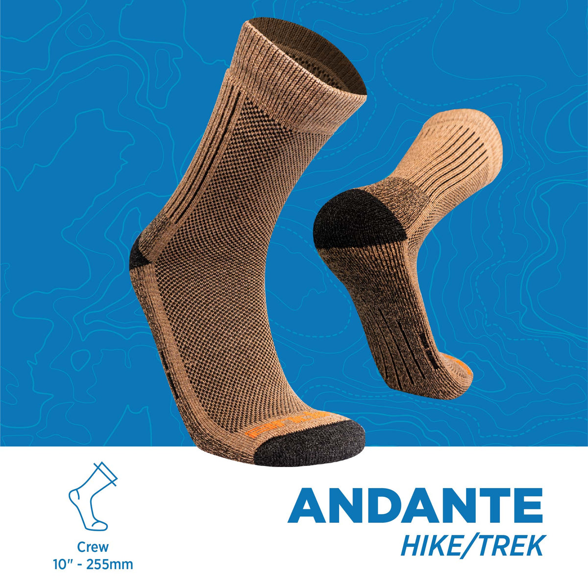 ANDANTE Calcetines Térmicos Outdoor -20°C de Lana Merino y Alpaca - Beige / S