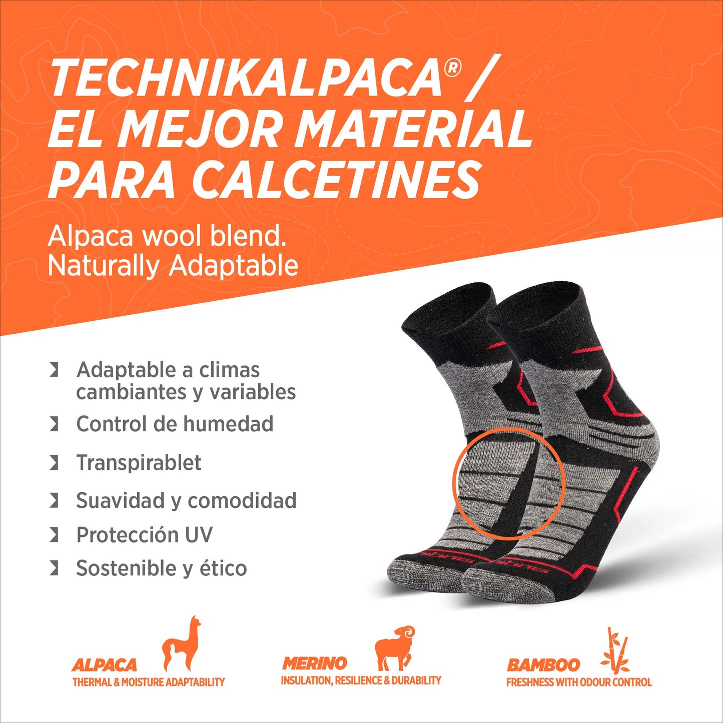 VECTOR Calcetines Térmicos Merino, Alpaca Premium y Bambu