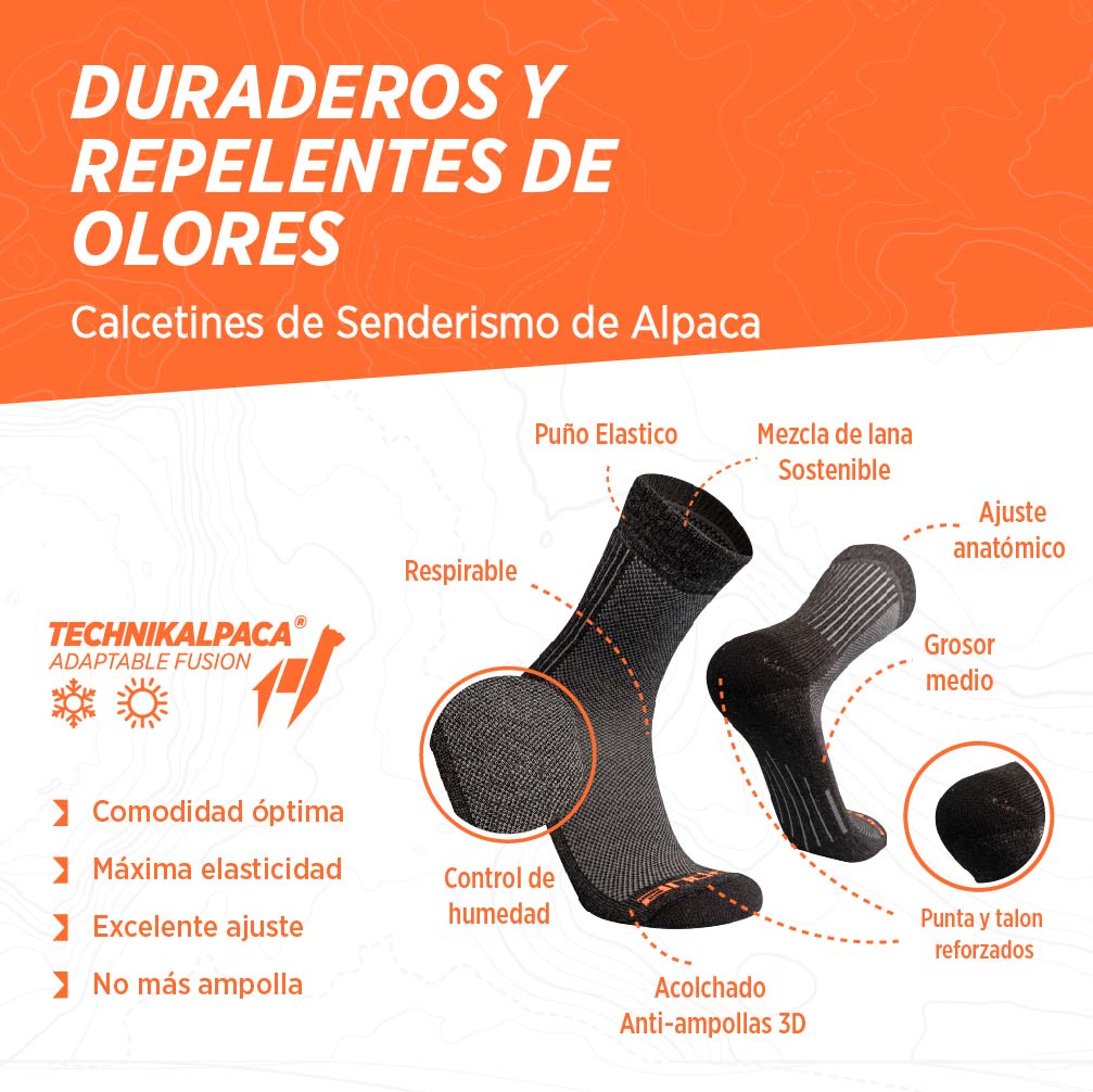 Calcetines de Alpaca Térmicos y acolchados ANDANTE para Trial y Running