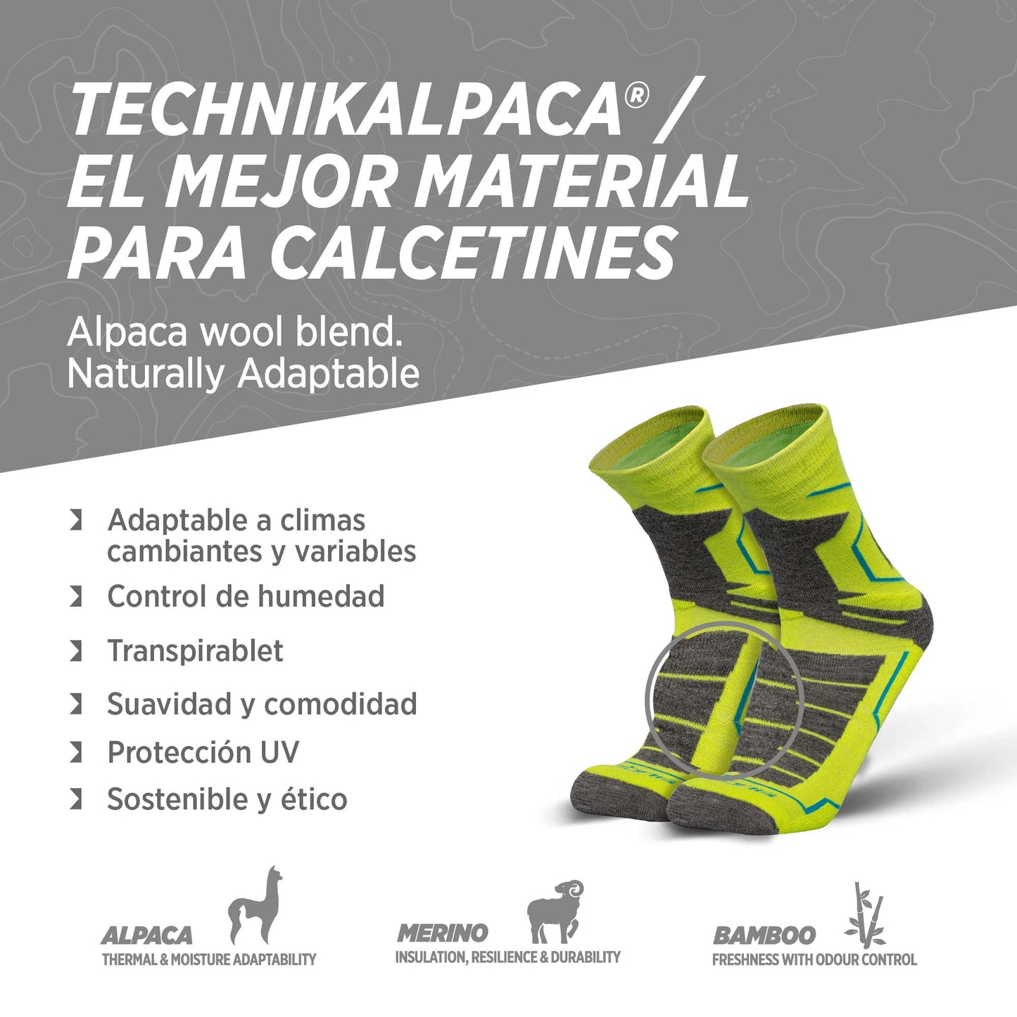 VECTOR Hike & Trek | Calcetines Outdoor Alpaca Premium y Merino