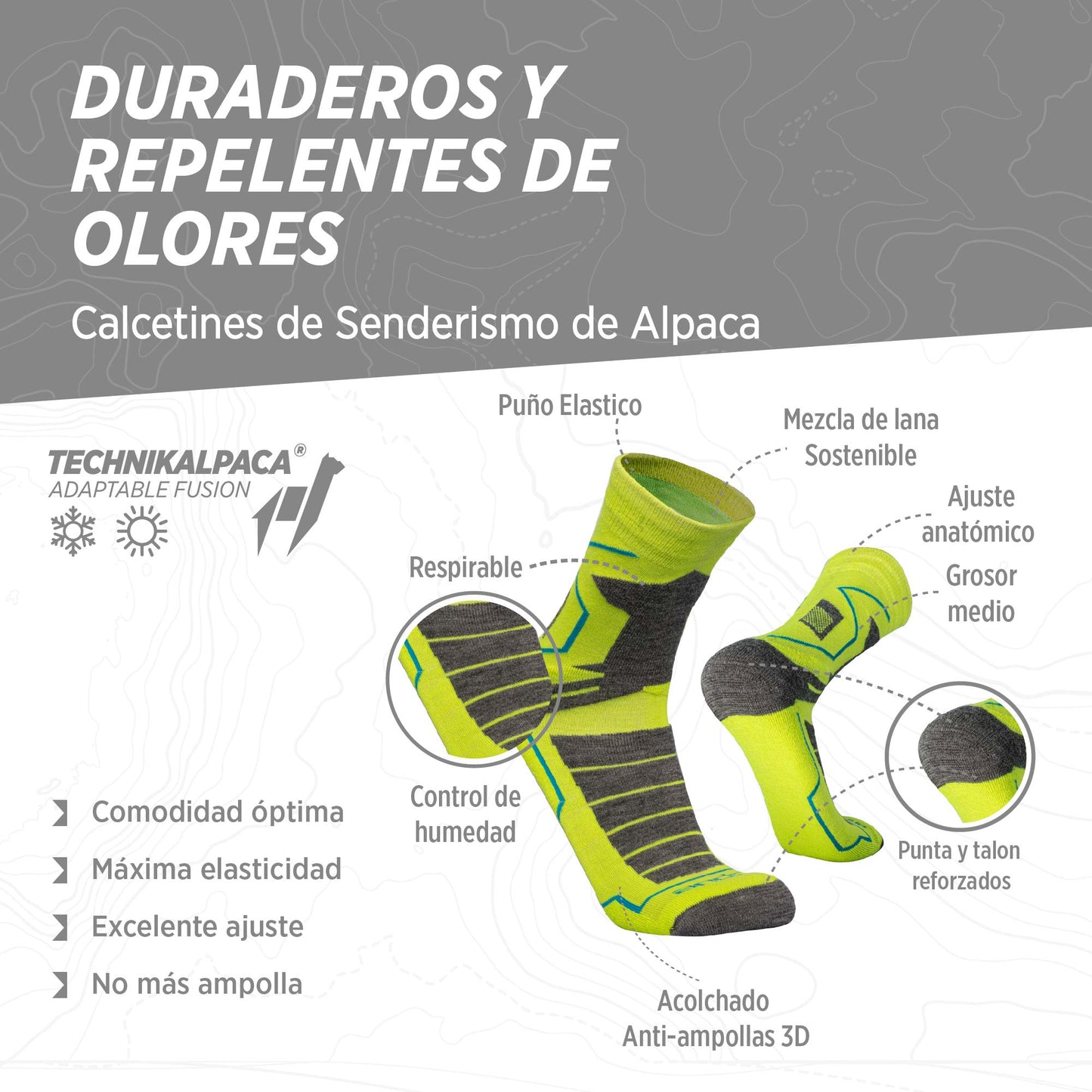 VECTOR Hike & Trek | Calcetines Outdoor Alpaca Premium y Merino