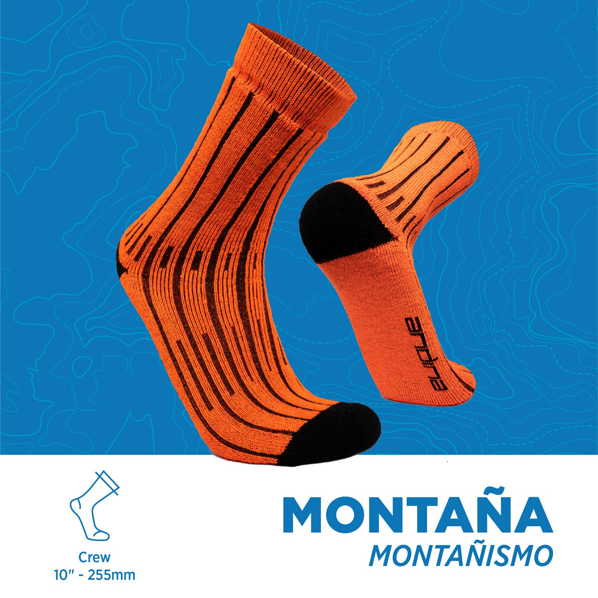 Calcetines Montañismo Térmicos y Acolchados - MONTAÑA - Orange / S