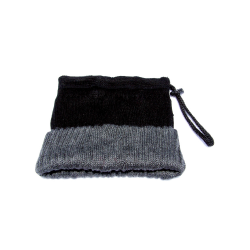 Cuello Multiusos de Alpaca y Merino para Senderismo MULTI-HAT - Black & Medium Grey