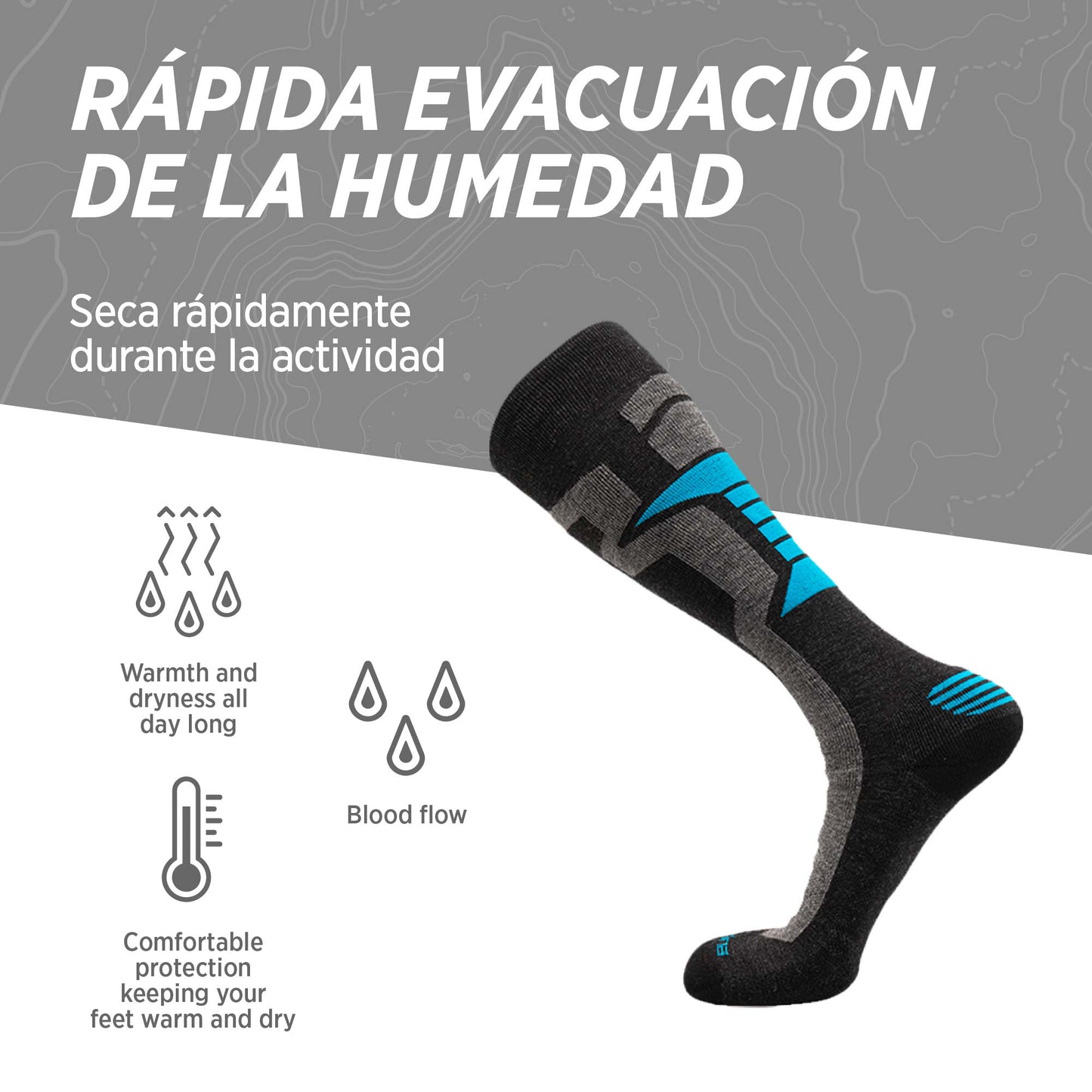 Calcetines Térmicos para Esquiar de Alpaca y Merino NEVADO